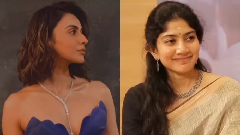 Rakul Preet Singh is a vision in blue off-shoulder slit gown, Sai Pallavi wins hearts in "5 seconds expression challenge" 802289