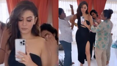 ROFL: Hansika Motwani looks drop-dead gorgeous in black slit one-shoulder outfit, see BTS video