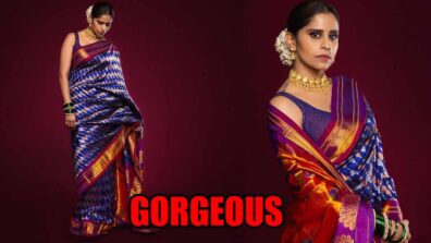 Sai Tamhankar Looks Ethereal In Blue Paithani Saree, Fans Can’t Stop Drooling