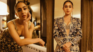 Sara Ali Khan Goes Regal In Antique Gold Zari Ensemble; See Pics