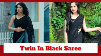 Shivangi Joshi And Jannat Zubair Twin In Black Saree Glow; Check Here