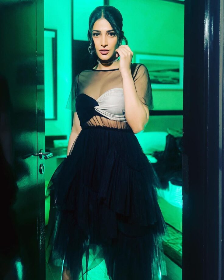 Shruti Haasan Looks Uber Glam In A Sheer Black Dress, Check Photos - 2