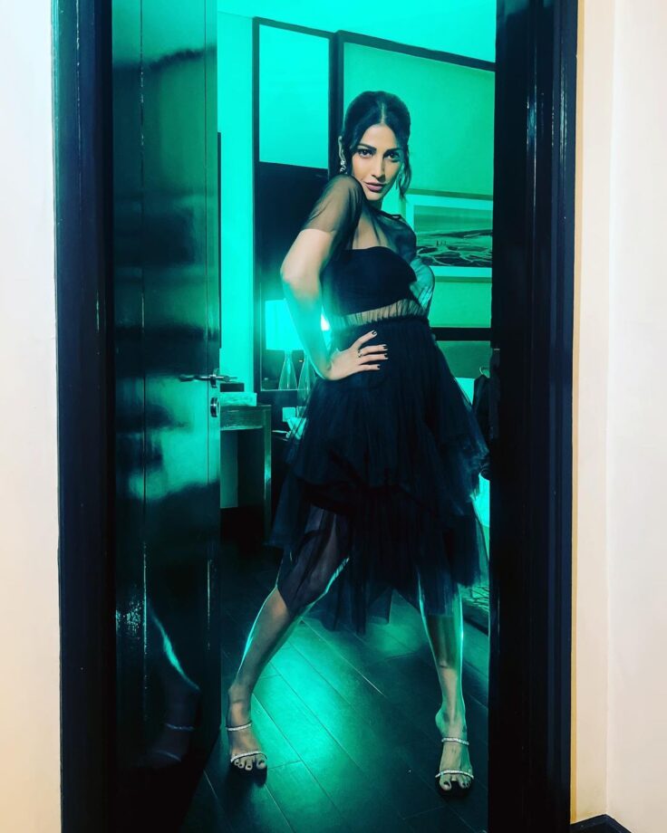 Shruti Haasan Looks Uber Glam In A Sheer Black Dress, Check Photos - 0