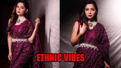 Sonalee Kulkarni Looks Ethereal In Her Wine Color Saree, Giving Us Major Ethnic Vibes