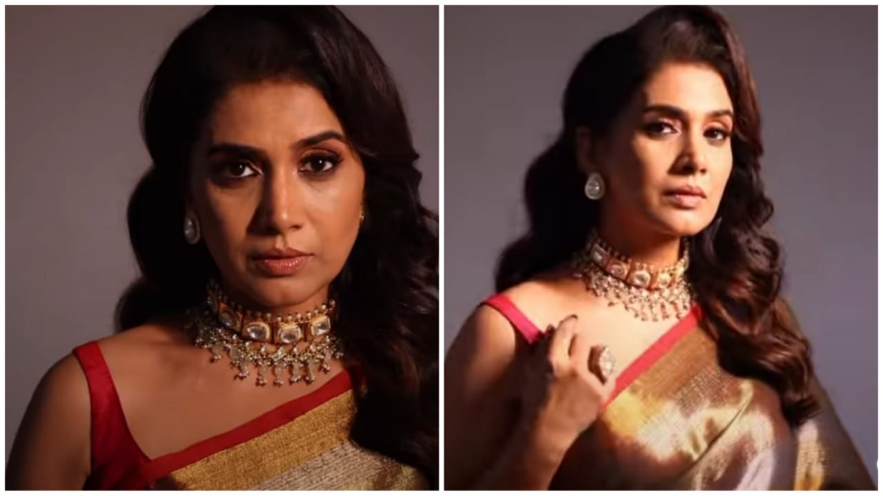 Sonali Kulkarni Sparkles In Gold Saree, See Video 794017