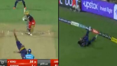 Watch: Venkatesh Iyer takes stunning catch to dismiss Virat Kohli in KKR Vs RCB, video goes viral