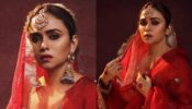 Amruta Khanvilkar Turns Bride In Red Suit(Unseen Pics)