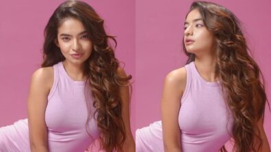 Anushka Sen aces mermaid pose, looks irresistible in lavender bodycon dress