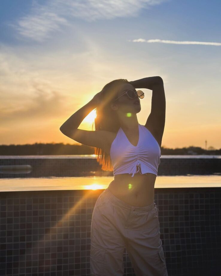 Avneet Kaur's Style In White Crop Top Amid Setting Sun Is All Glam; Check Pics 805009