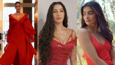 Bold Videos Alert: Kriti Sanon, Nora Fatehi, Pooja Hegde and spicy red outfits, a visual delight