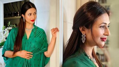 Divyanka Tripathi, green ruffle dress and red lipstick, perfect vogue alert