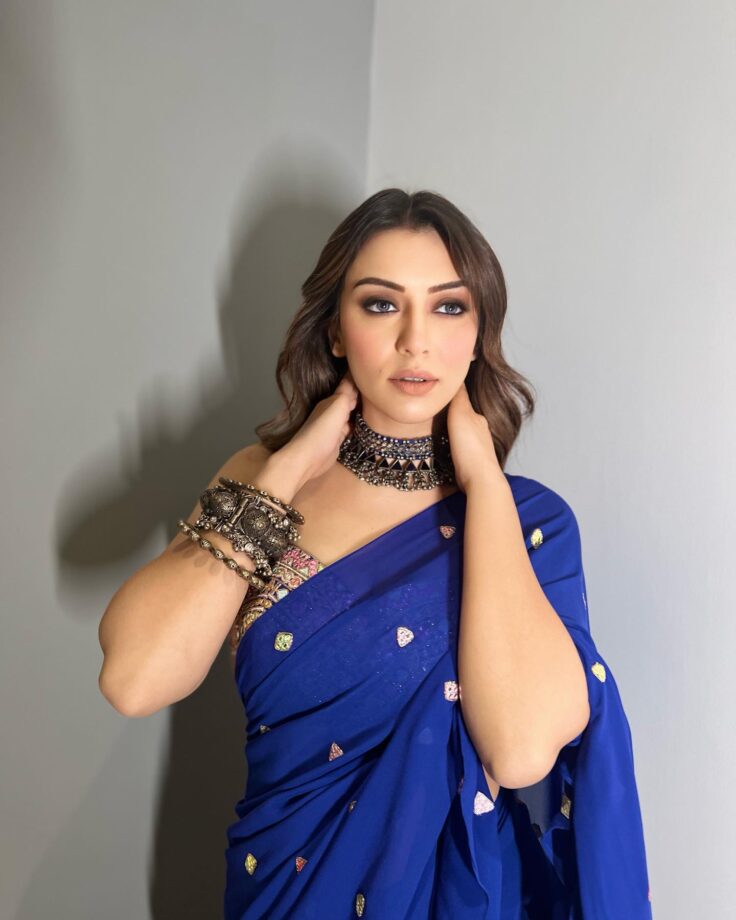 Hansika Motwani looks ravishing in blue embellished saree, see pics 803816