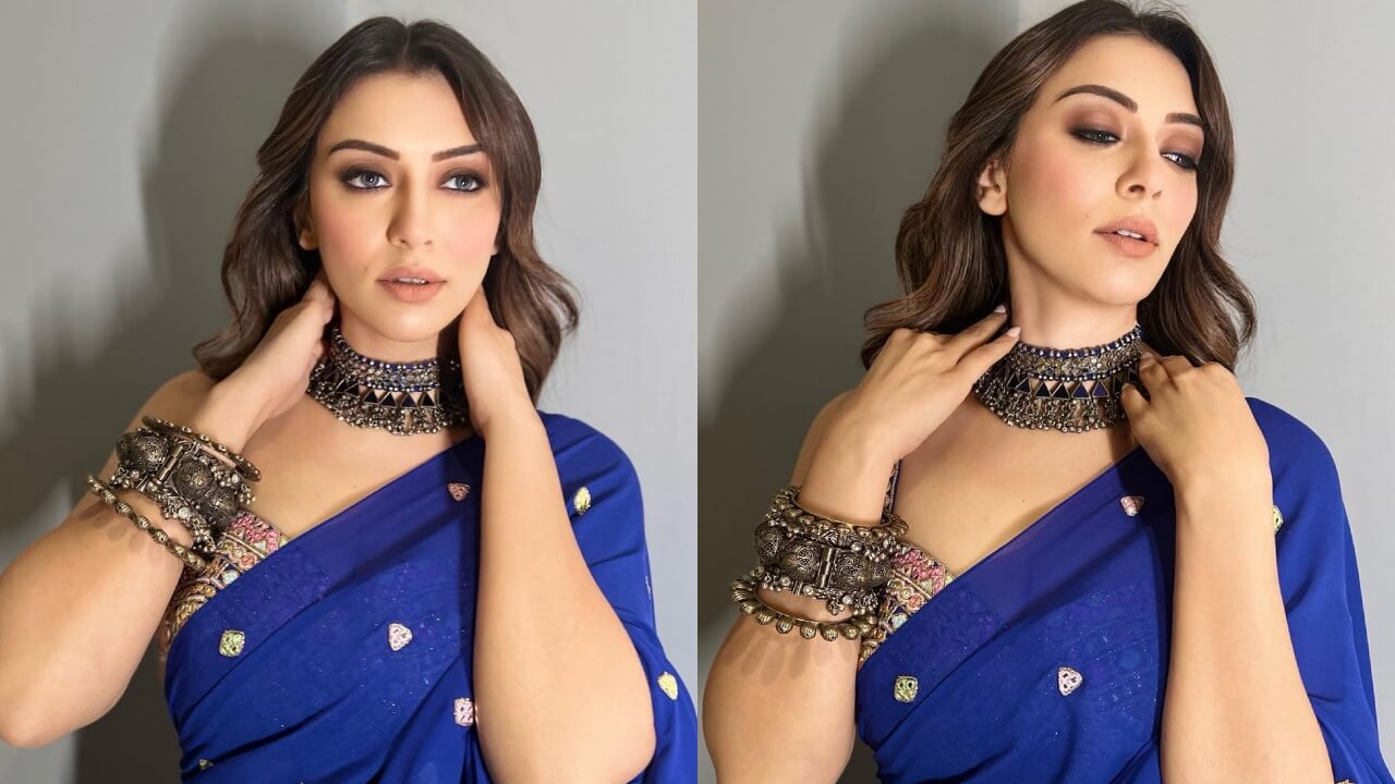 Hansika Motwani looks ravishing in blue embellished saree, see pics 803814