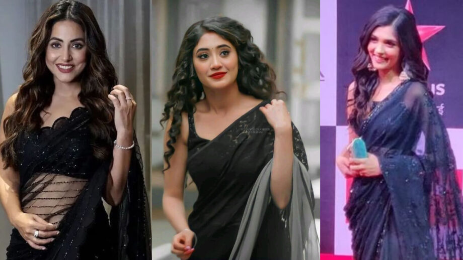 Hina Khan, Shivangi Joshi, And Pranali Rathod: YRKKH Divas In Black Sarees 810625