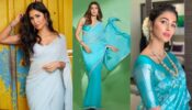 Katrina Kaif, Kriti Sanon and Pooja Hegde in sky-blue saree ensembles, a visual delight