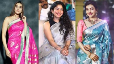 Kriti Sanon, Kajal Aggarwal and Sai Pallavi in embroidered silk sarees, a visual delight