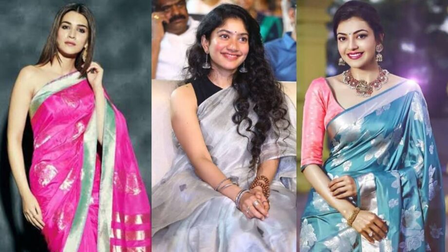 Kriti Sanon, Kajal Aggarwal and Sai Pallavi in embroidered silk sarees, a visual delight 806409