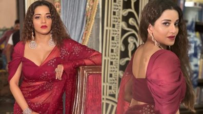 Monalisa Goes Gorgeous In Maroon Saree, And We Can’t Take Eyes Off Her