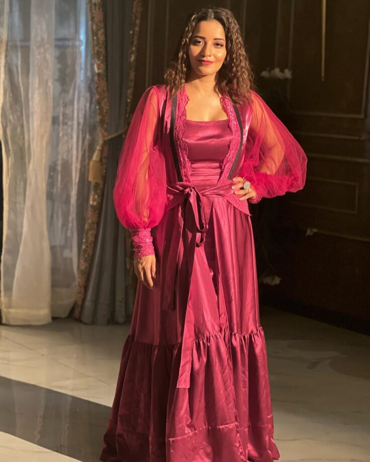 Monalisa Looks Sizzling In Satin Gown, Vikrant Singh Feels Love 806868