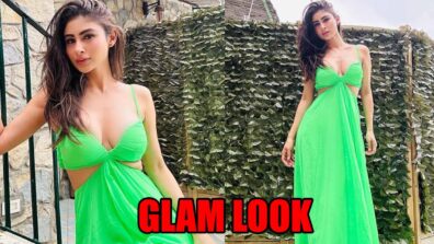 Mouni Roy oozes oomph in deep neck green cutout gown, check photos