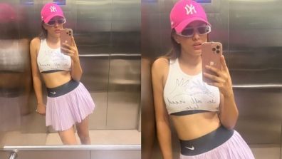 Nia Sharma is quintessential ‘cutie pie’ white sports bra and pink skirt, check out