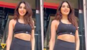 Nikki Tamboli is a visual delight in black sports bra and yoga pants, check out