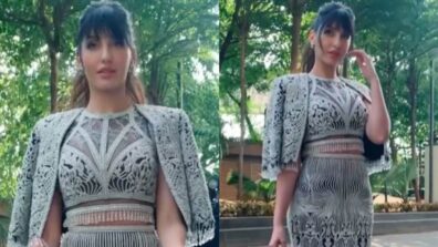 Nora Fatehi turns goddess in heavily embroidered co-ords, watch