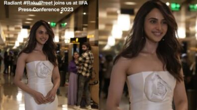 Rakul Preet Singh in strapless white bodycon latex outfit, a visual delight