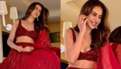 Rakul Preet Singh is a vision in red shimmery lehenga, we are crushing