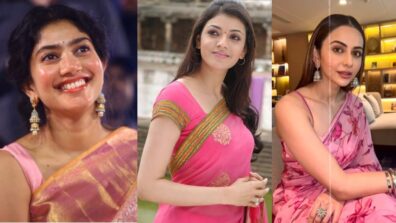 Rakul Preet Singh, Sai Pallavi and Kajal Aggarwal are a sight to behold in pink printed saree designs, we are crushing