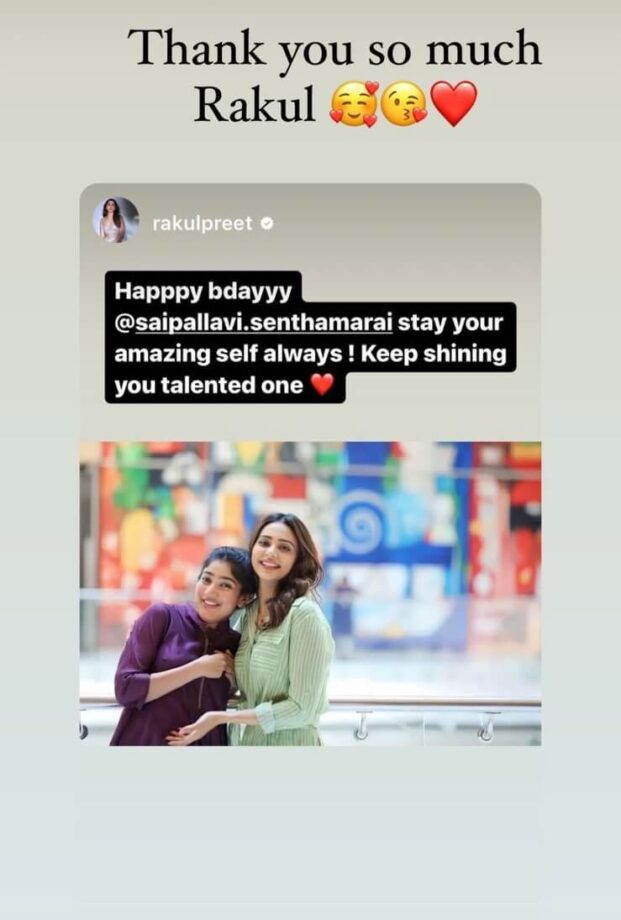 Sai Pallavi responds to birthday wishes from Samantha Ruth Prabhu, Rakul Preet Singh and Keerthy Suresh, check out 805925