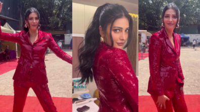 Shruti Haasan Fires Up In Red Shimmers, Fans In Awe