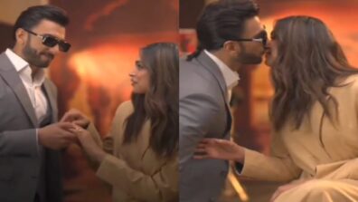 Watch: Ranveer Singh kisses Deepika Padukone in middle of interview, fans get couple goals