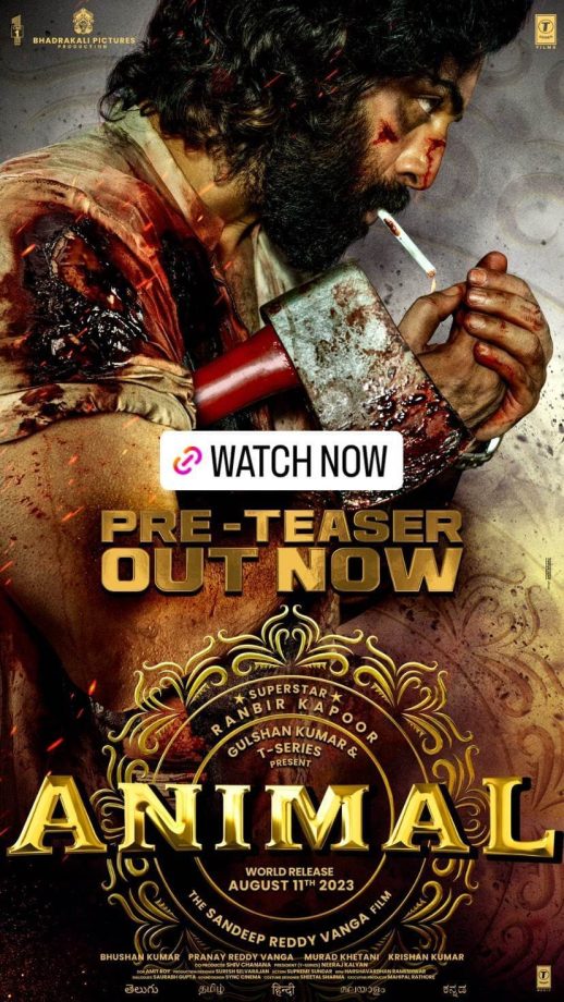 Animal Poster: Ranbir Kapoor looks gruesome, dripping with blood 814799