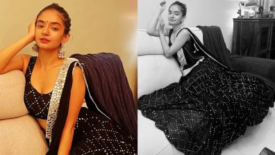 Anushka Sen uplifts the Eid fashion in embellished black lehenga choli, see pics