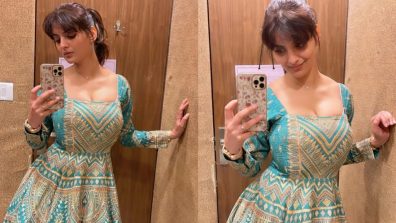 Anveshi Jain is all ‘doll-like’ in flared blue ethnic dress