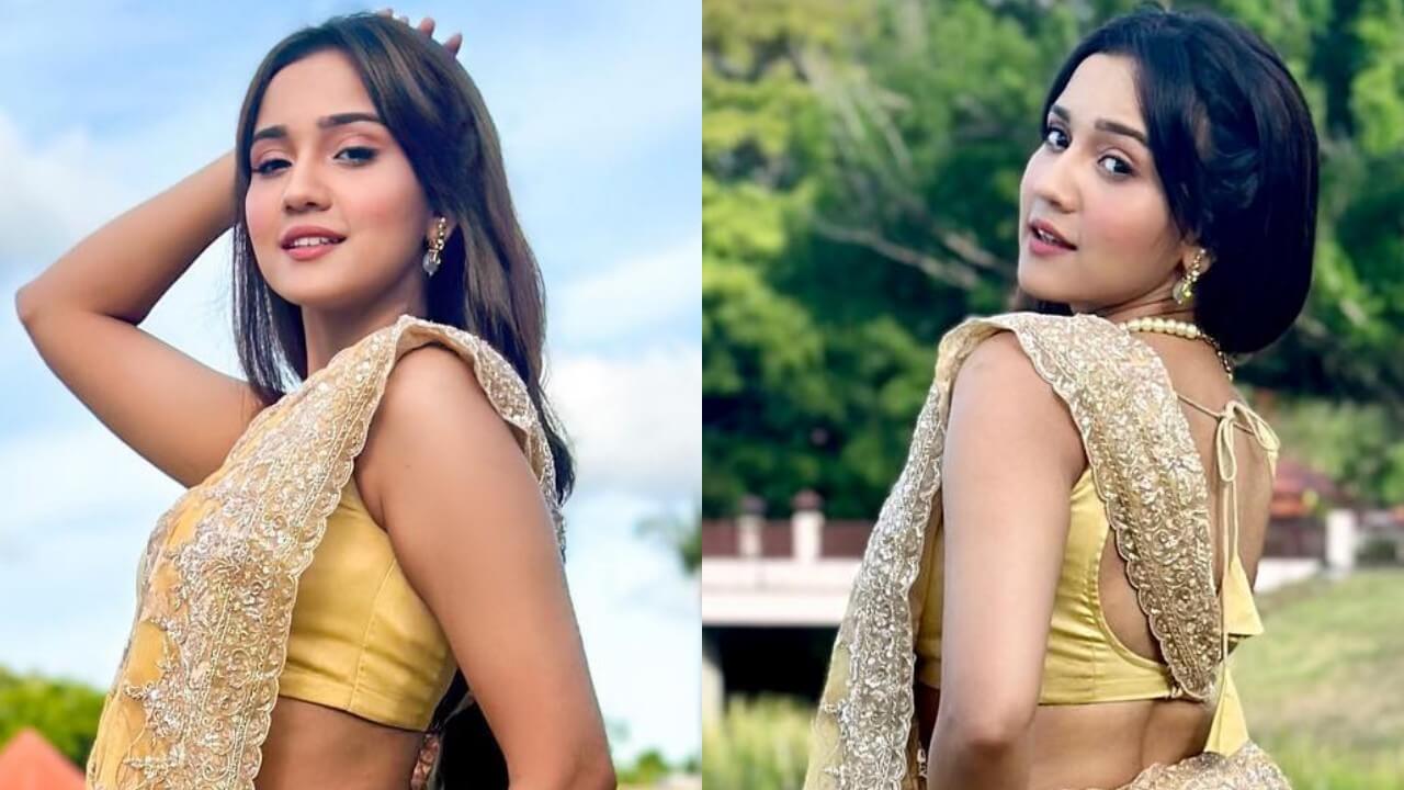 Ashi Singh's desi vibe in stunning golden shimmery saree is wow 822391