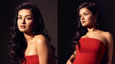 Avneet Kaur looks spicy red hot in strapless dress, fans in awe