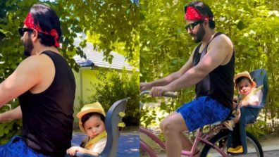 Dheeraj Dhoopar takes his son Zayn on a cycle ride, watch