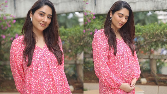 Disha Parmar is the summer daisy in pink midi 817212