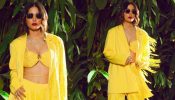 Hina Khan is radiant in a yellow frill pantsuit