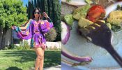 Hina Khan Looks Sunshine In Purple; Enjoys Healthy Meal