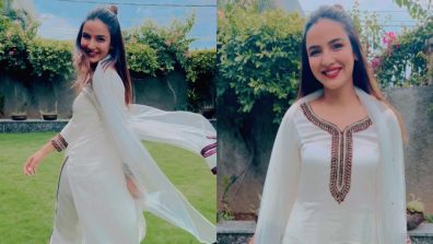 Jasmin Bhasin’s white desi salwar avatar is quintessential Eid look