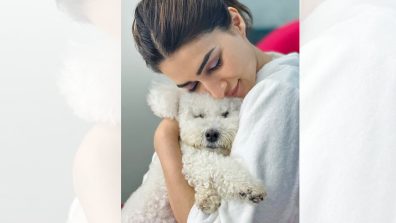 Kriti Sanon cuddling up with her furball, Disco is the cutest picture on the internet today