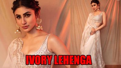 Mouni Roy Stuns In Ivory Embellished Lehenga, Check Photos