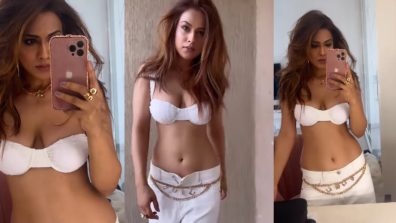 Nia Sharma Oozes Oomph In White Bralette And Denim; Watch