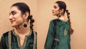 Priya Prakash Varrier ups the regal quotient in velvety green kurta set 817001