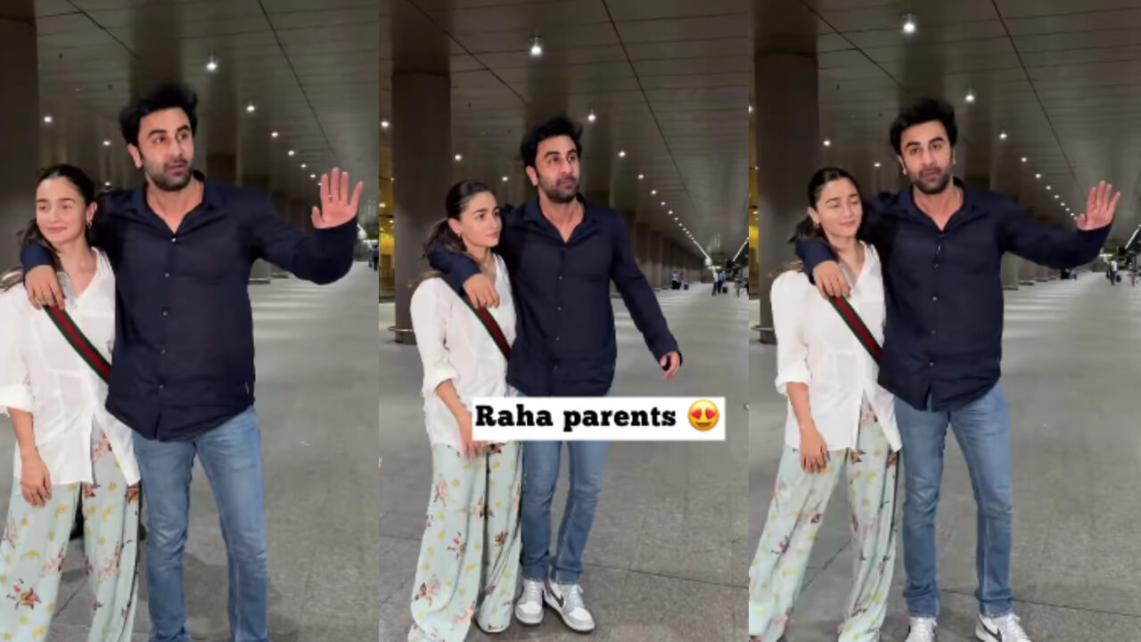 Ranbir Kapoor-Alia Bhatt get all cosy and smiles at airport, watch video 822110