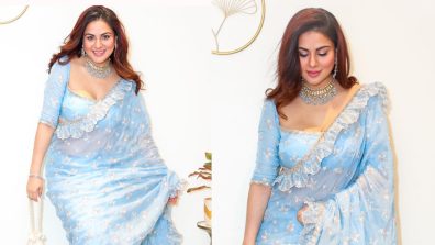 Shraddha Arya Steals Hearts In Blue Saree, See Pics