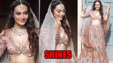 Surbhi Jyoti shines in peach embellished lehenga, stuns fans with elegant accessories